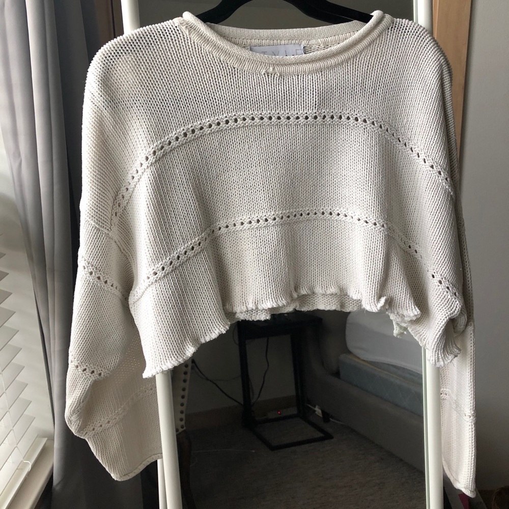 URBN Threads Cropped Lettuce Hem Vintage Sweater